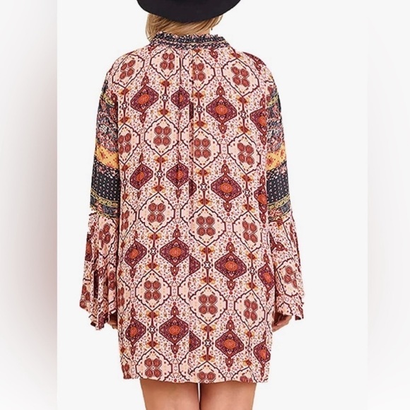 Umgee Long Sleeve Boho Dress - Picture 3 of 11